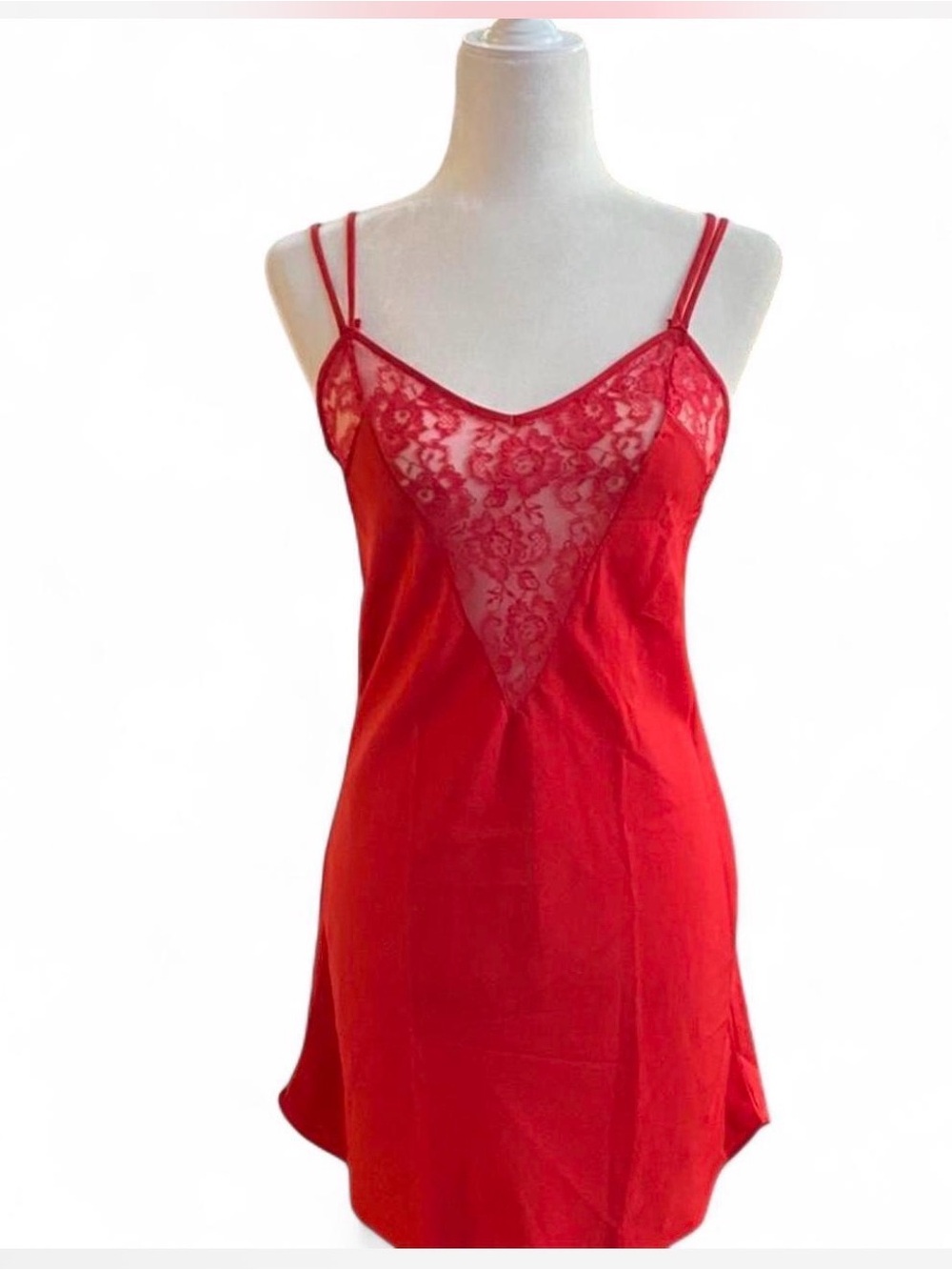 Victoria’s Secret vintage red lace slip dress